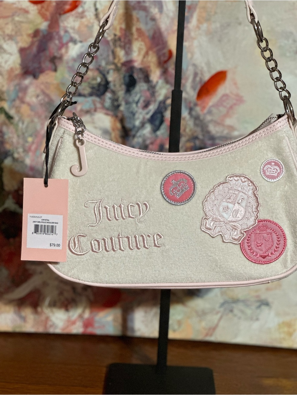 Juicy Couture Pale Pink Patchwork Shoulder Bag NWT